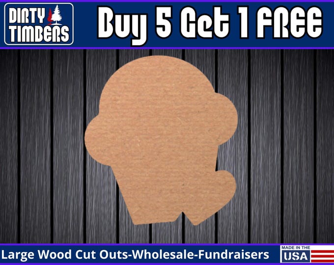 Featured listing image: Cupcake Valentines Unfinished Wood Door Hanger MDF Paint Blank Diy Kit Door Hanger Blank Wood Shape Cut Out Wood Wall Sign Wood Door  DT2158