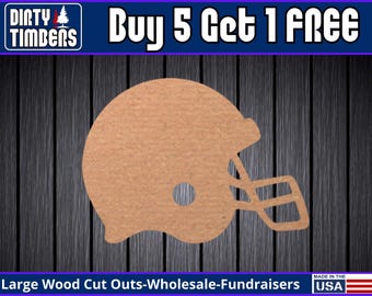 Football Helmet Door Hanger Unfinished MDF Nfl Unfinished Ready to Paint Decor Sports Cheerleading DIY Custom Wood Blank Hand Cut Out DT2041