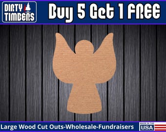 Angel Wood Sign Unfinished Wood Door Hanger Christmas Tree Holidays Ready to Paint Door Hanger Decor DIY Blank Cut Out Wholesale DT2215