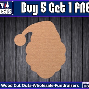 Santa Wood Sign Unfinished Wood Door Hanger MDF Paint Blank Diy Kit Door Hanger Blank Wood Shape Cut Out Wood Wall Sign Wood Door DT2059