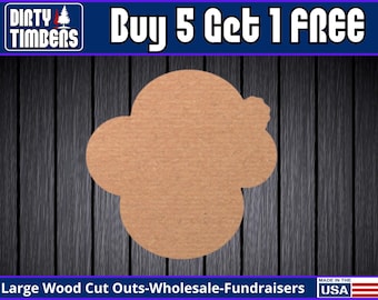 Santa Mickey Wood Sign Unfinished Wood Door Hanger MDF Paint Blank Diy Kit Door Hanger Blank Wood Shape Cut Out Wall Sign Wood Door DT2234