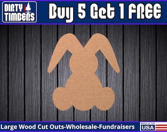 Easter Bunny Rabbit Unfinished Door Hanger Easter Spring Baby DIY Blank Wood Cut Out Ready To Paint Custom Wholesale DT2023