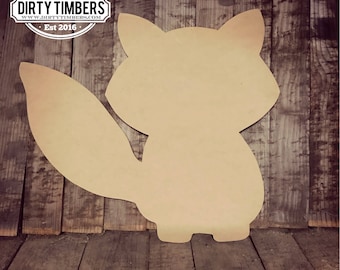 Unfinished Fox Baby Announcement Large Diy Wood Blank Cut Out Ready to Paint DIY Custom Door HangerWholesale