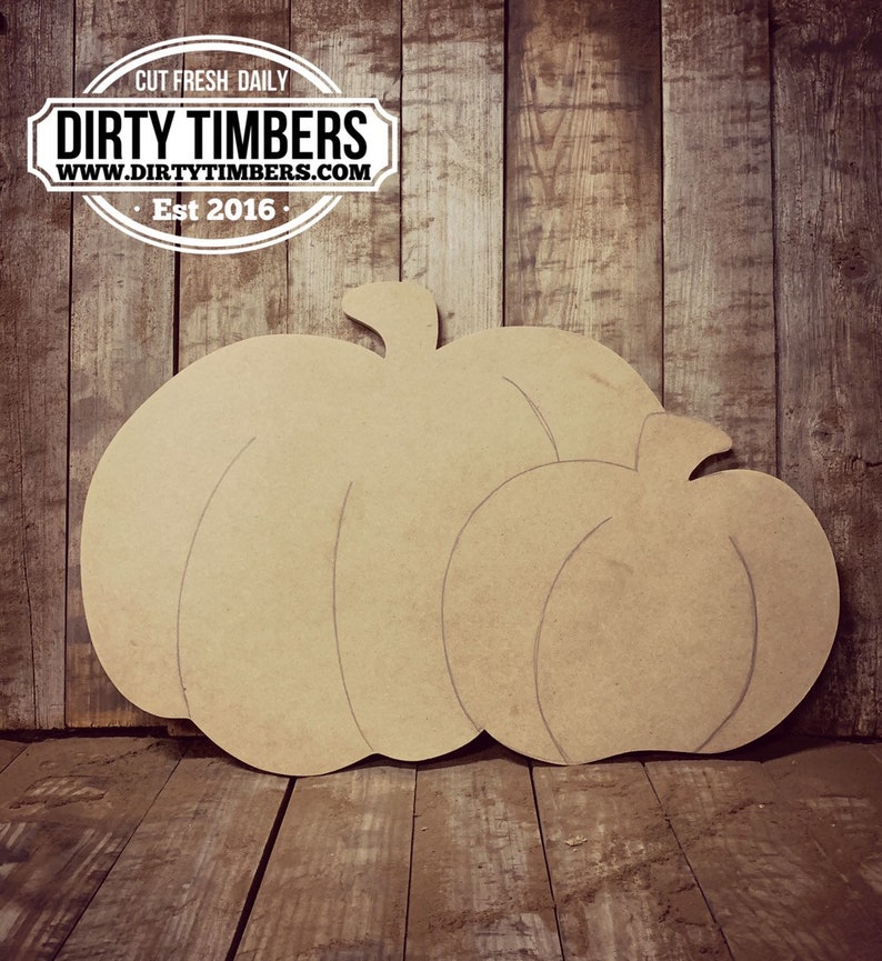 Unfinished Double Pumpkin Door Hanger Thanksgiving Fall Etsy