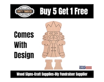 Nutcracker With Lines Wood Sign Template Unfinished Wood Door Hanger MDF Paint Blank Diy Kit Wood Shape Cut Out DTO132