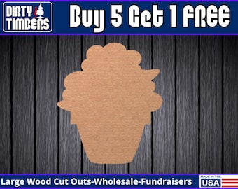 Flower Pot Of Flowers Wood Sign Unfinished Flowers Door Hanger DIY MDF Blank Wood Cut Out Ready To Paint Summer Front Door Wholesale DT2306