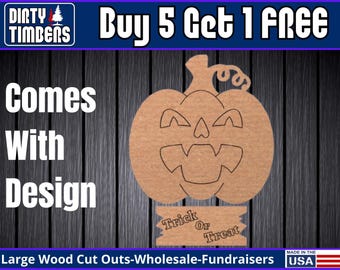 Pumpkin Jack O Lantern Lines Wood Sign Template Unfinished Wood Door Hanger MDF Paint Blank Diy Door Hanger Blank Wood Shape Cut Out DTO115