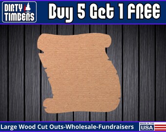 Scroll Paper Unfinished Paint Blank Diy Kit Door Hanger Pick Size Blank Wood Shape Cut Out Wood Wall Sign Wood Door Sign DT2290