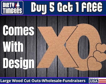 XO Heart Wood Sign Lines Unfinished Wood Door Hanger MDF Paint Blank Diy Door Hanger Blank Wood Shape Cut Out Valentines Day DT135
