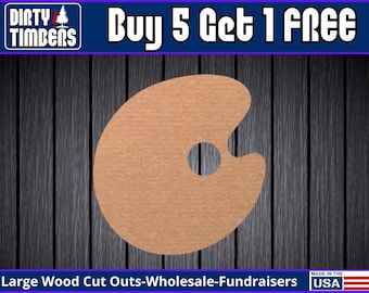 Art Palette Wood Sign Unfinished Wood Door Hanger Painting Artist Art Teacher Door Hanger Kit DIY Blank Wood Cut Out Paint Wholesale DT2077