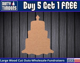 Birthday Cake Wood Sign Unfinished Door Hanger Kit Diy MDF Wood Blank Party Decoration Sign Party Announcement Paint Party Wholesale DT2076