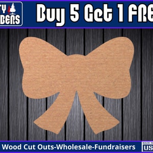 Bow Wood Sign Unfinished Wood Door Hanger MDF Paint Blank Diy Kit Door Hanger Blank Wood Shape Cut Out Wood Wall Sign Wood Door DT2368