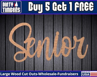 Senior Word Wood Sign Unfinished Wood Door Hanger MDF Paint Blank Diy Door Hanger Blank Wood Shape Cut Out Wood Wall Sign Wood Door DT2420