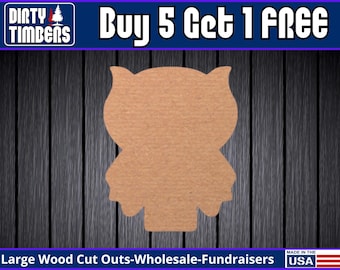 Owl Wood Sign Unfinished Wood Door Hanger MDF Paint Blank Diy Kit Door Hanger Blank Wood Shape Cut Out Wood Wall Sign Wood Door DT2051