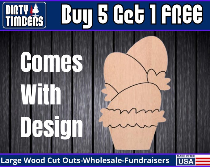 Featured listing image: Easter Eggs In Pot Wood Sign Template Unfinished Wood Door Hanger MDF Paint Blank Diy Kit Door Hanger Blank Wood Shape Cut Out DT2453