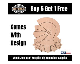 Knight Helmet Wood Door Hanger Blank, Unfinished MDF Paint Ready, DIY Sign Template DTO159