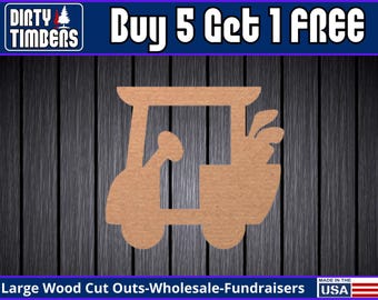 Golf Cart Wood Sign Unfinished Wood Door Hanger Baby Fathers Day Golfer Birthday DIY Blank Wood Sign Cut Out Ready To Paint Wholesale DT2031