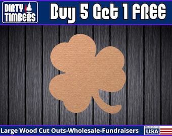 Shamrock Wood Sign Unfinished Clover 3 Leaf St. Patrick's Day Door Hanger DIY Blank Wood Cut Out Ready To Paint Custom Wholesale