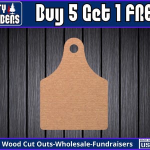 Cow Ear Tag Unfinished Paint Blank Diy Kit Door Hanger Pick Size Blank Wood Shape Cut Out Wood Wall Sign Wood Door Sign DT2274