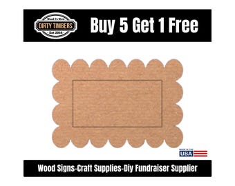 Scallop Wood Door Hanger Blank, Unfinished MDF Paint Ready, DIY Sign Template