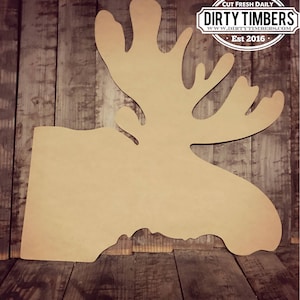 Unfinished Moose Head Door Hanger Hunting Deer DIY Blank Wood Cut Out Ready To Paint Custom Wholesale