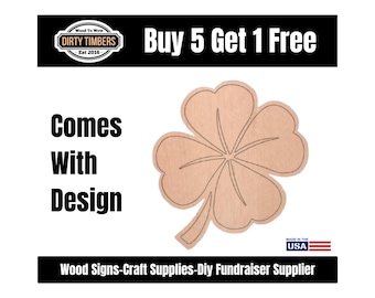 Shamrock Pattern Wood Door Hanger Blank, Unfinished MDF Paint Ready, DIY Sign Template