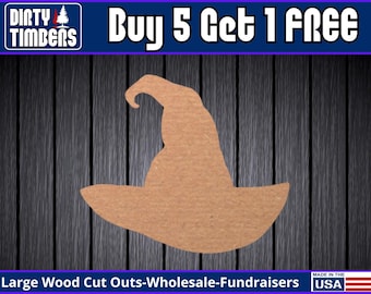 Witch Hat Wood Sign Unfinished Wood Door Hanger MDF Paint Blank Diy Kit Door Hanger Blank Wood Shape Cut Out Wood Wall Sign Wood Door DT2106