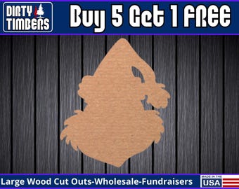 Grinch Wood Sign Unfinished Wood Door Hanger MDF Paint Blank Diy Kit Door Hanger Blank Wood Shape Cut Out Wood Sign Wood Door Sign DT2110