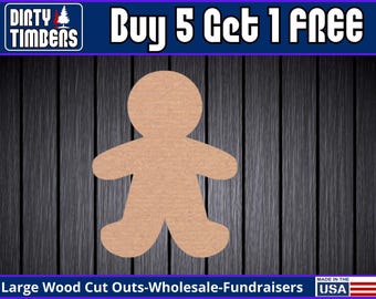 Gingerbread Man Wood Sign Unfinished Wood Door Hanger MDF Paint Blank Diy Kit Door Hanger Blank Wood Shape Cut Out Wall Sign Wood DT2135
