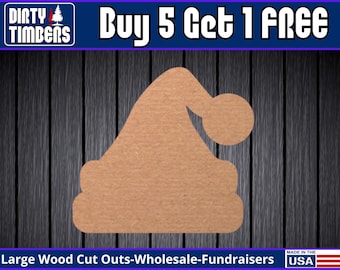 Santa Hat Wood Sign Unfinished Wood Door Hanger MDF Paint Blank Diy Kit Door Hanger Blank Wood Shape Cut Out Wood Wall Sign Wood Door DT2372