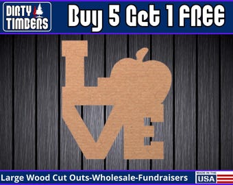 Love Teacher Apple Unfinished Wood Door Hanger MDF Paint Blank Diy Kit Door Hanger Blank Wood Shape Cut Out Wood Wall Sign Wood Door DT2187