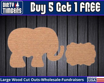 Elephant Baby Announcement Unfinished Wood Door Hanger MDF Paint Blank Diy Kit Door Hanger Blank Wood Shape Cut Out Wood Wall Sign DT2071