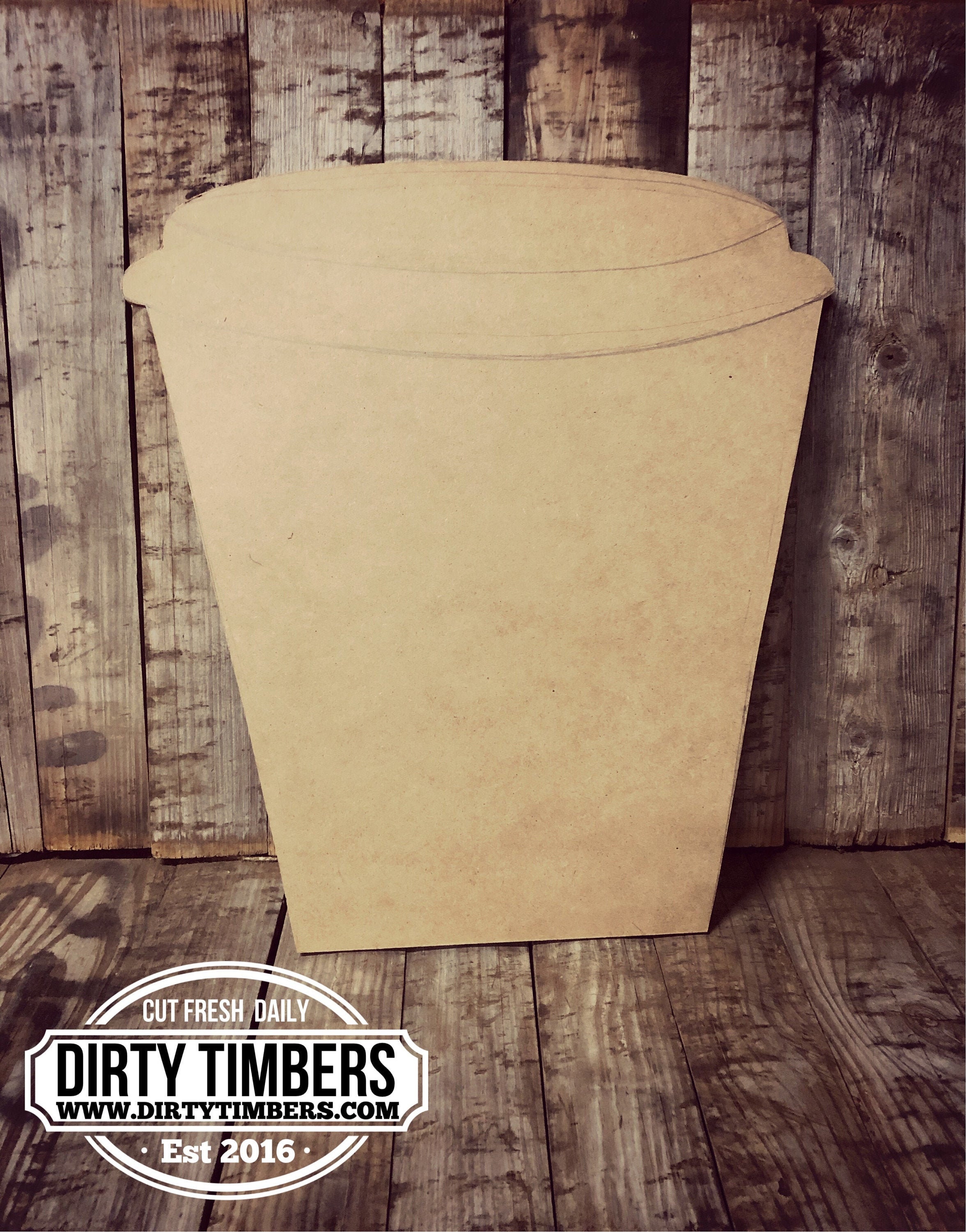 Unfinished, Coffee, Cup, Door, Hanger, DIY, Blank, Wood, Cut, Out