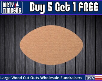 Football Wood Sign Unfinished Football Door Hanger Ready to Paint Blank DIY Door Hanger Sports Football Decor NFL Wood Blank Cut Out DT2036