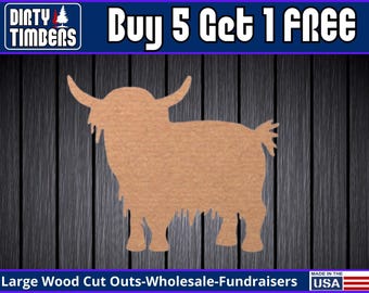 Highland Cow Wood Sign Template Unfinished Wood Door Hanger MDF Paint Blank Diy Kit Door Hanger Blank Wood Shape Cut Out DT2471