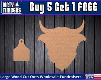 Highland Cow Baby Announcement Unfinished Paint Blank Diy Kit Door Hanger Pick Size Blank Wood Shape Cut Out Wood Door Sign DT2275