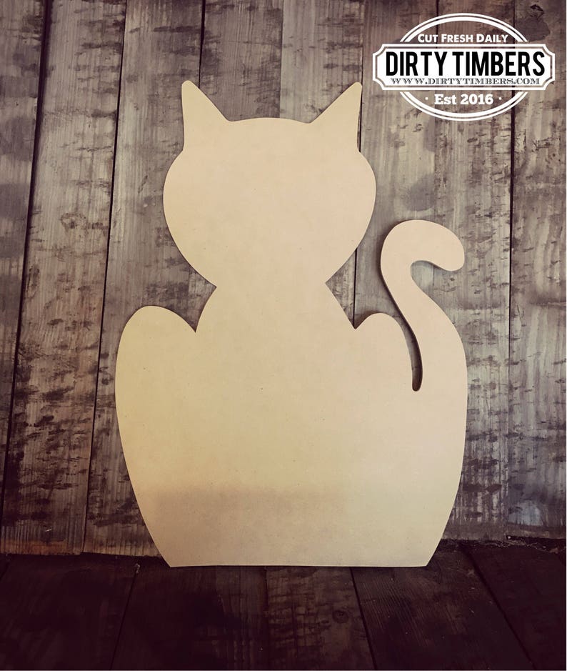 Unfinished Cat Door Hanger Halloween Pet Diy Blank Wood Cut Out Ready To Paint Custom Wholesale