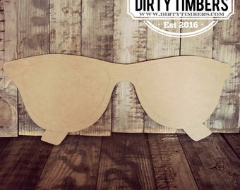 Unfinished Sunglasses Door Hanger Pool Summer DIY Blank Wood Cut Out Ready To Paint Custom Wholesale