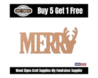 Merry Wood Sign Template Unfinished Wood Door Hanger MDF Paint Blank Diy Kit Door Hanger Blank Wood Shape Cut Out DT2481