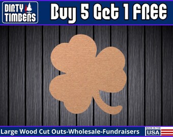 Shamrock Wood Sign Unfinished Clover 3 Leaf St. Patrick's Day Door Hanger DIY Blank Wood Cut Out Ready To Paint Custom Wholesale