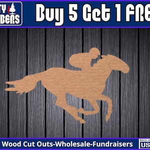 Horse Race Wood Sign Unfinished Horse Wood Door Hanger MDF Paint Blank Diy Kit Door Hanger Blank Wood Shape Cut Out Wood Door Sign DT2325