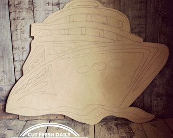 Unfinished, Cruise Ship, Door, Hanger, Summer, Beach, DIY, Blank, Wood, Cut, Out, Ready, To, Paint, Custom, Wholesale