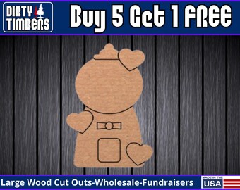 Valentines Day Candy Dispenser Unfinished Wood Door Hanger MDF Paint Blank Diy Kit Door Hanger Blank Wood Shape Cut Out Wall Sign DT2441