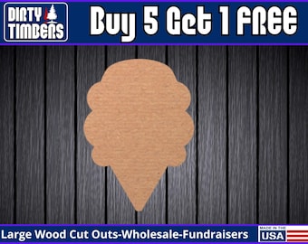 Ice Cream Unfinished Door Hanger Summer Pool Beach DIY Blank Wood Cut Out Ready To Paint Custom Wholesale DT2016