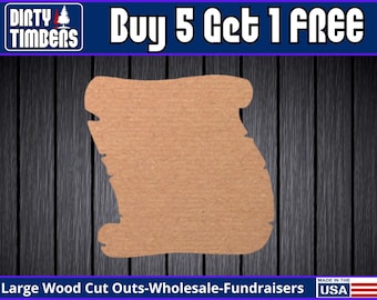 Scroll Paper Unfinished Paint Blank Diy Kit Door Hanger Pick Size Blank Wood Shape Cut Out Wood Wall Sign Wood Door Sign DT2290