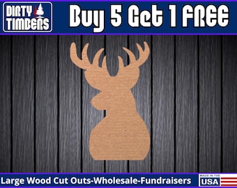 Deer Wood Sign Unfinished Buck Wood Door Hanger MDF Paint Blank Diy Kit Door Hanger Blank Wood Shape Cut Out  Wood Door Sign DT2322
