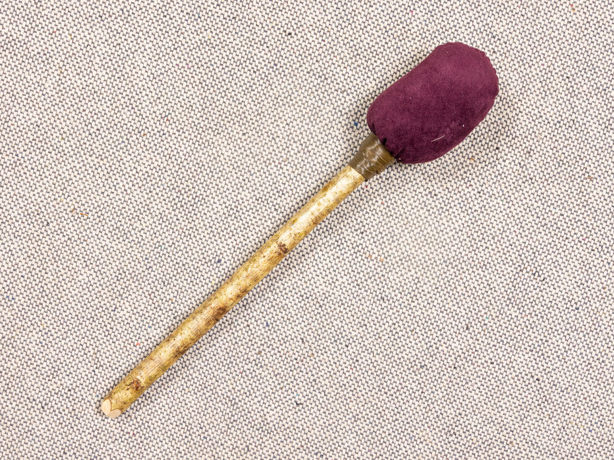 ARAW Shaman Native American Drumbeater/Stick, Drumsticks Natural Wood Handle, Leather Head Beater Sticks (Brown Shine