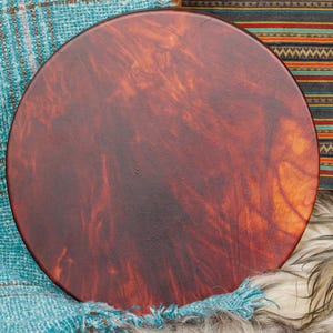 14″ “Summer Solstice” Shamanic Drum. Reindeer hide & Dragonstone for Personal Power