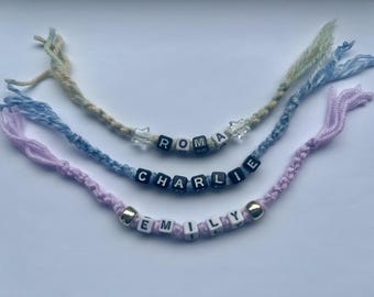 One Personalised Name Bracelet Handmade by Charlie for Charity