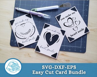 Cricut Joy Ready You Make My Heart Smile Card Bundle, Cut File for Valentine Card, Gratitude, Anniversary Card, Just Because Love Cards